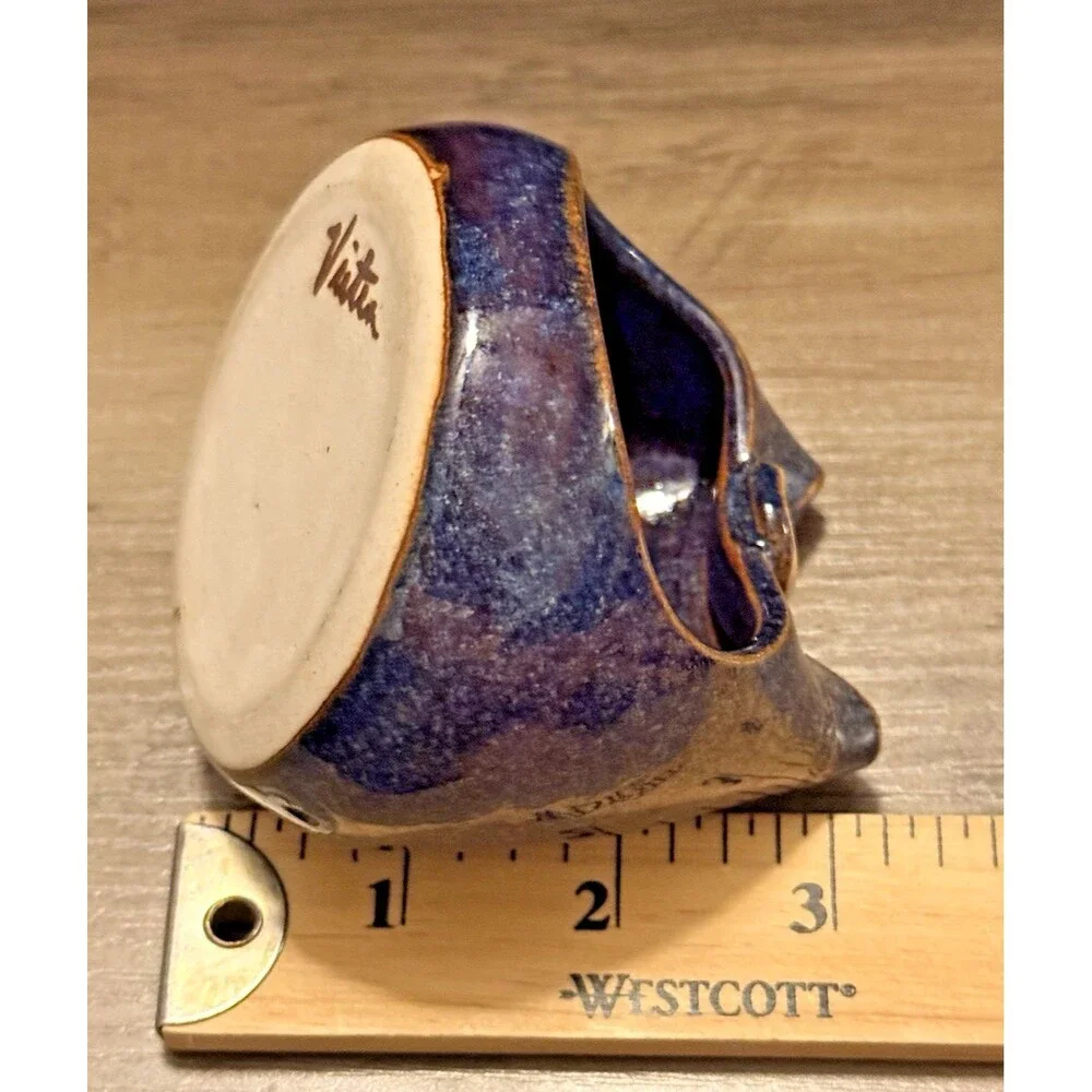 Vintage Ceramic Pottery Candle Holder Studio Art Signed
